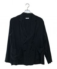 moncao (モンサオ) シルクダブルテーラードジャケット ブラック サイズ:SIZE S