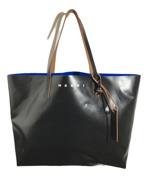 MARNI（マルニ）MARNI (マルニ) バイカラートートバッグ ブルー×ブラック サイズ:下記参照の古着・服飾アイテム