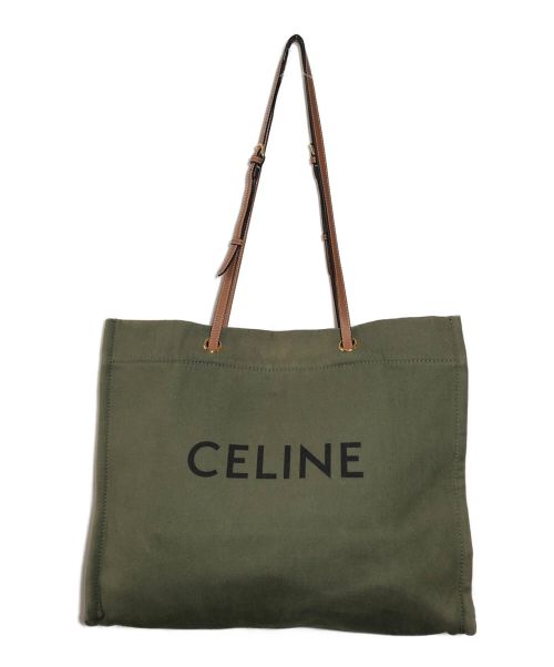 CELINE（セリーヌ）CELINE (セリーヌ) スクエアカバキャンバストートバッグ オリーブの古着・服飾アイテム