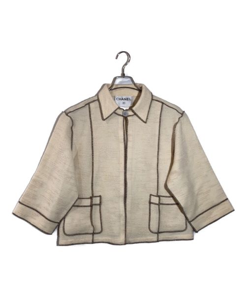 CHANEL（シャネル）CHANEL (シャネル) ウールツイードジャケット アイボリー サイズ:40の古着・服飾アイテム