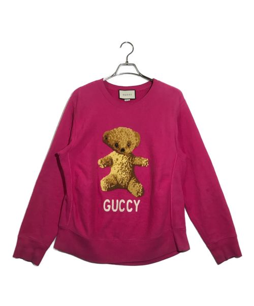 GUCCI（グッチ）GUCCI (グッチ) テディベアスウェットシャツ ピンク サイズ:Mの古着・服飾アイテム