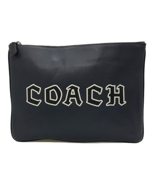 COACH（コーチ）COACH (コーチ) ロゴレザークラッチバッグ ブラックの古着・服飾アイテム