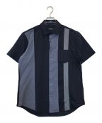 BLACK LABEL CRESTBRIDGEブラックレーベル クレストブリッジ）の古着「半袖切替シャツ」｜ネイビー
