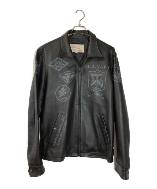 AVIREX（アヴィレックス）AVIREX (アヴィレックス) シングルライダースジャケット ブラック サイズ:XLの古着・服飾アイテム