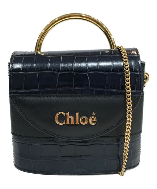 Chloe（クロエ）Chloe (クロエ) アビーロックチェーンショルダーバッグ ネイビー×ブラックの古着・服飾アイテム