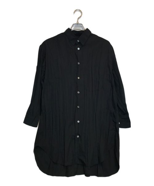 ISSEY MIYAKE（イッセイミヤケ）ISSEY MIYAKE (イッセイミヤケ) プリーツ加工ロングシャツ ブラック サイズ:Mの古着・服飾アイテム