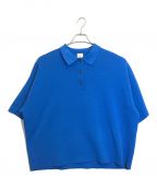 6(ROKU) BEAUTY&YOUTHロク ビューティーアンドユース）の古着「ニットポロシャツ」｜ブルー