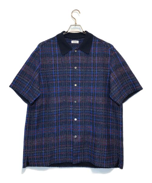 Coohem（コーヘン）Coohem (コーヘン) サマーチェックツイードシャツ ネイビー サイズ:SIZE Lの古着・服飾アイテム
