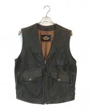 HARLEY-DAVIDSON (ハーレーダビッドソン) レザーベスト ブラウン サイズ:M