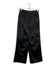 OFFWHITE (オフホワイト) サテンカットオフパンツ ブラック サイズ:SIZE 38