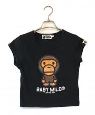 A BATHING APE (アベイシングエイプ) milo crystal stone cropped tee ブラック サイズ:M