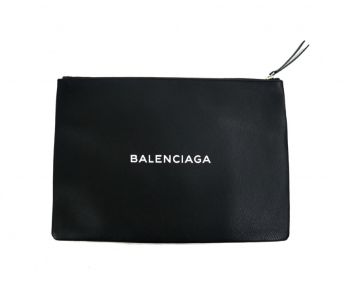BALENCIAGA（バレンシアガ）BALENCIAGA (バレンシアガ) クラッチバッグ ブラック サイズ:なし 485110DLQ0N1000  ナチュラルグレインカーフスキン 4851の古着・服飾アイテム