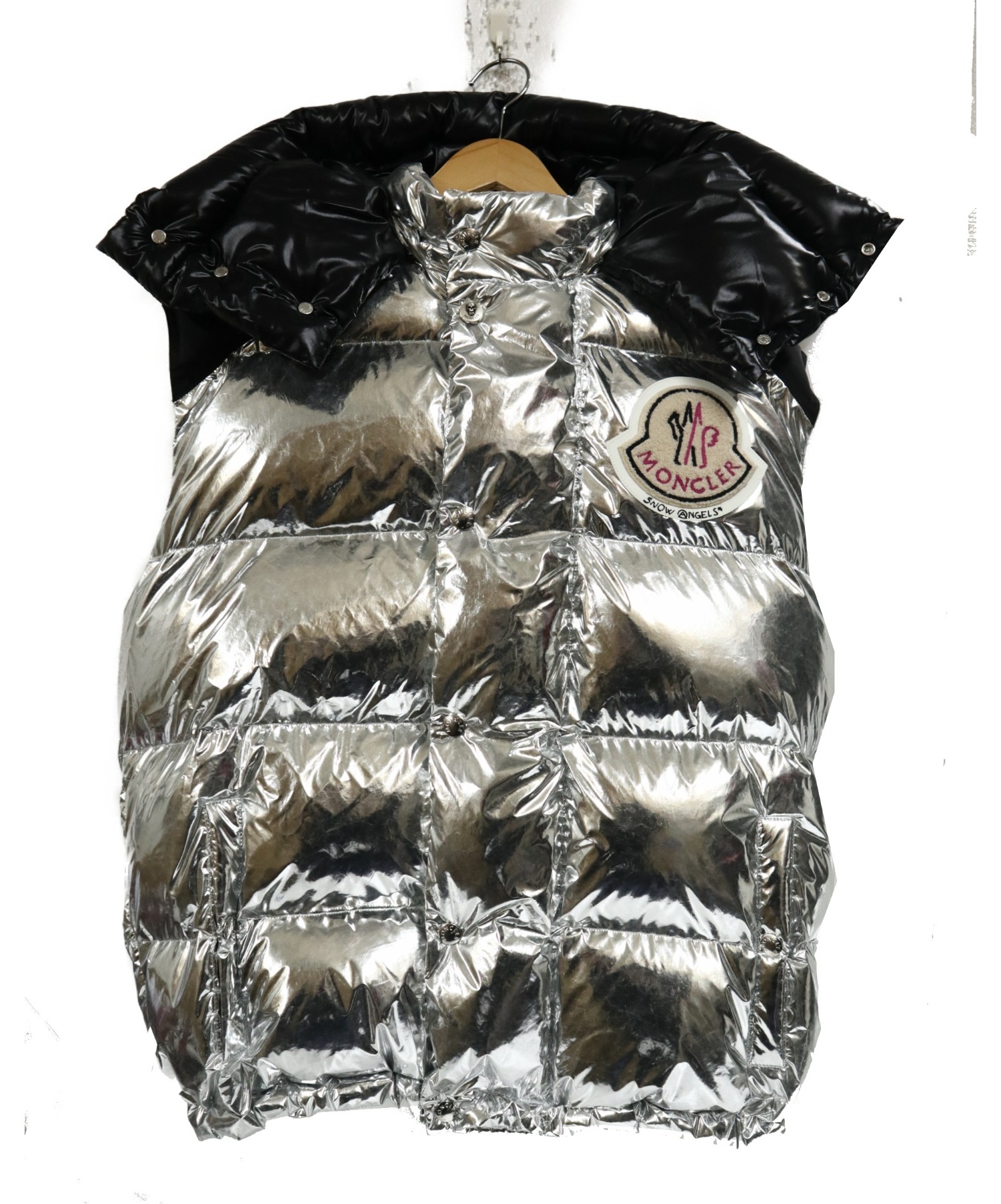 中古 古着通販 Moncler Genius Palm Angels モンクレール ジーニアス パーム エンジェルス コラボexenダウンベスト シルバー ブラック サイズ 2 未使用品 ブランド 古着通販 トレファク公式 Trefac Fashion