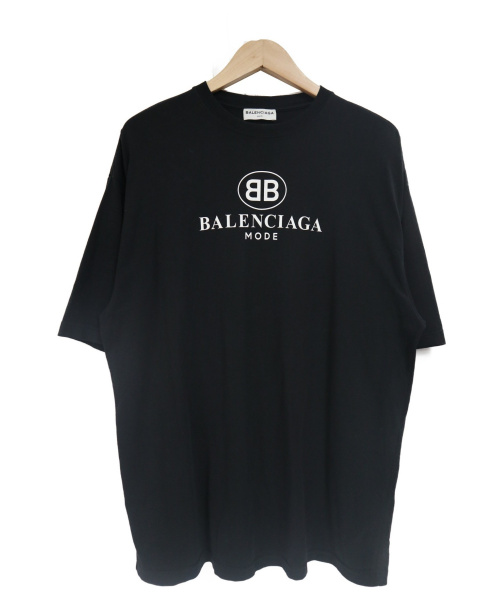 BALENCIAGA（バレンシアガ）BALENCIAGA (バレンシアガ) プリントロゴTシャツ ブラック サイズ:XS 492258 TYK23　BB BALENCIAGA MODEの古着・服飾アイテム
