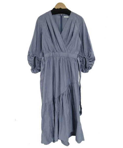 中古 古着通販 Fray Id フレイアイディー カシュクールストライプコットンブラウスワンピース ブルー サイズ ｓ ブランド 古着通販 トレファク公式 Trefac Fashion