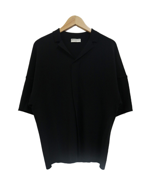 BALENCIAGA（バレンシアガ）BALENCIAGA (バレンシアガ) キーネックウールニットポロシャツ ブラック サイズ:Sの古着・服飾アイテム