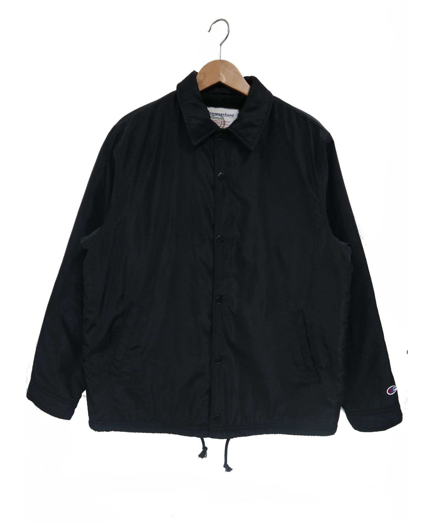 SUPREME×Champion (シュプリーム×チャンピオン) コラボ裏ボアラベルコーチジャケット ブラック サイズ:Ｍ 18AW Label  Coaches Jacket