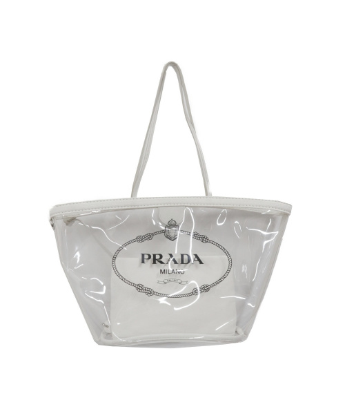 中古 古着通販 Prada プラダ Pvcクリアトートバッグ クリア ホワイト サイズ 下記参照 ブランド 古着通販 トレファク公式 Trefac Fashion