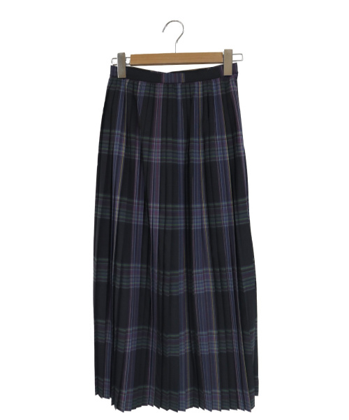 中古 古着通販 Auralee オーラリー プリーツロングチェックスカート ネイビー Super Light Wool Check Pleated Skirt ブランド 古着通販 トレファク公式 Trefac Fashion