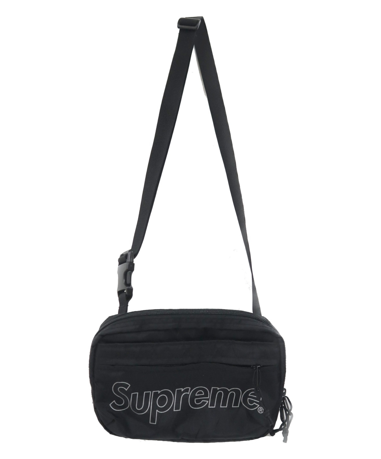 最新 Supreme 18aw ブラック bag shoulder ショルダーバッグ 