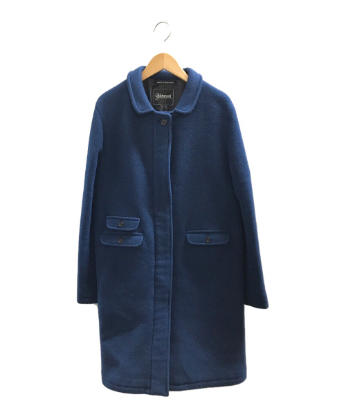 GLOVER ALL（グローバーオール）GLOVER ALL (グローバーオール) アンゴラ混ウールステンカラーコート ブルー サイズ:Mの古着・服飾アイテム