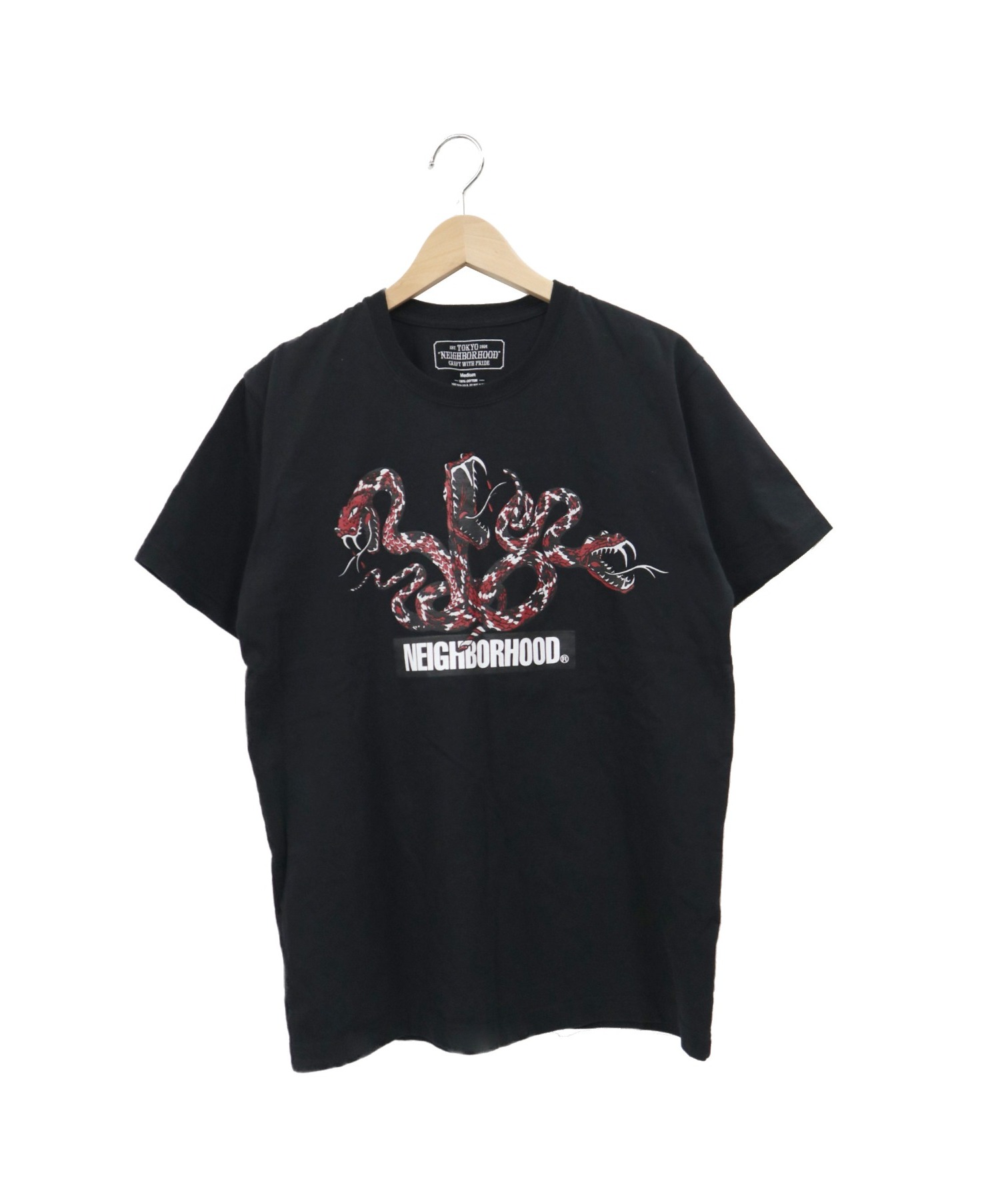 【中古・古着通販】NEIGHBORHOOD (ネイバーフッド) プリントTシャツ ブラック サイズ:M RATTLESNAKE-2/C-TEE