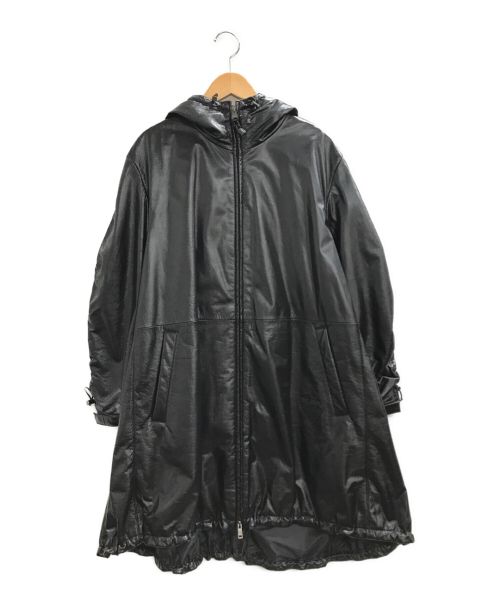 PRADA（プラダ）PRADA (プラダ) ナッパレザーフーデッドコート ブラック サイズ:36の古着・服飾アイテム