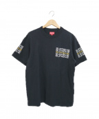SUPREMEシュプリーム）の古着「スタックロゴプリントTシャツ」｜ブラック