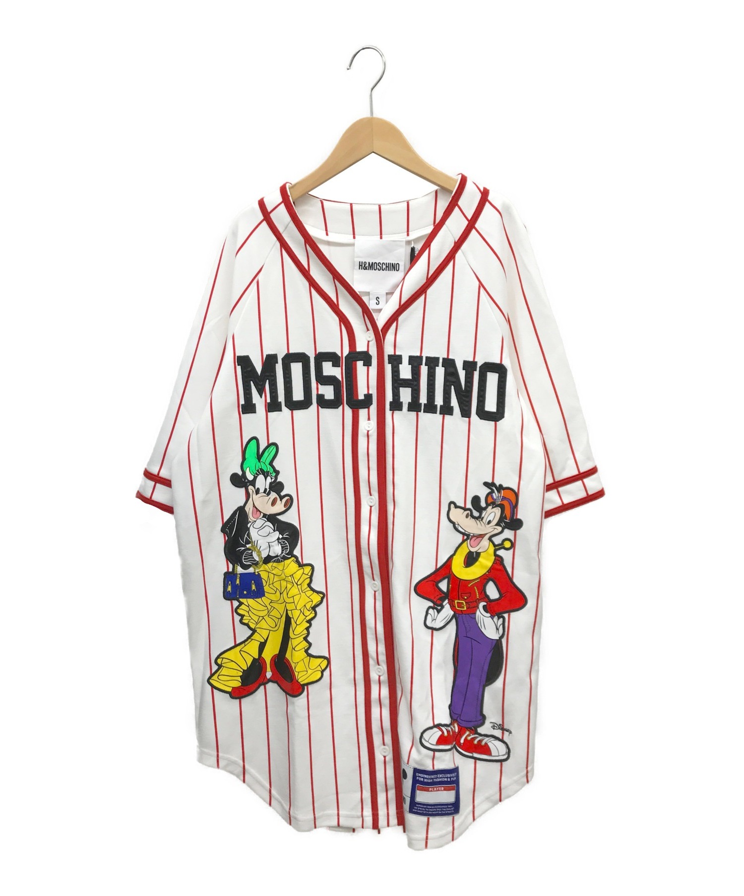 中古 古着通販 Moschino H M モスキーノ エイチアンドエム ベースボールシャツ ホワイト レッド サイズ S ブランド 古着通販 トレファク公式 Trefac Fashion