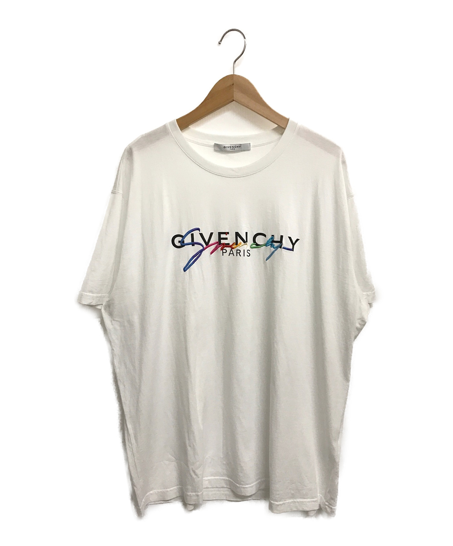 GIVENCHY (ジバンシィ) シグネチャーロゴプリントTシャツ ホワイト サイズ:XL