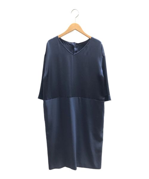 KNOTT（ノット）KNOTT (ノット) シャイニーサテンVネックワンピース ブルー サイズ:1の古着・服飾アイテム