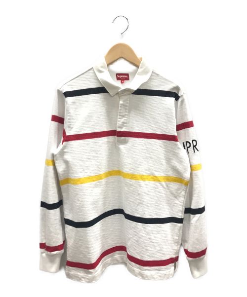 SUPREME（シュプリーム）SUPREME (シュプリーム) Striped Rugby (ラグビーシャツ） ホワイト サイズ:Mの古着・服飾アイテム