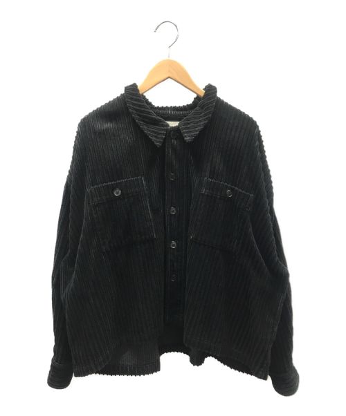 L'ATALIER（ラタリエ）L'ATALIER (ラタリエ) 太畝コーデュロイシャツ ブラック サイズ:Mの古着・服飾アイテム