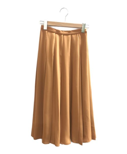M-PREMIER（エムプルミエ）M-PREMIER (エムプルミエ) エステルダブルクロスプリーツスカート ブラウン サイズ:34の古着・服飾アイテム