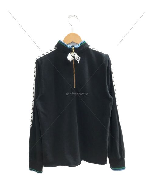 FRED PERRY（フレッドペリー）FRED PERRY× akane utsunomiya (フレッド ペリー × アカネウツノミヤ) ハーフジップポロシャツ ブラック サイズ:UK10の古着・服飾アイテム