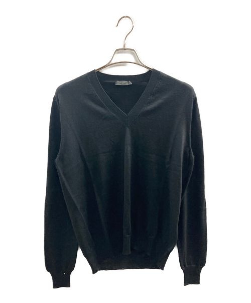 PRADA（プラダ）PRADA (プラダ) ヴァージンウールVネックセーター ブラック サイズ:46の古着・服飾アイテム