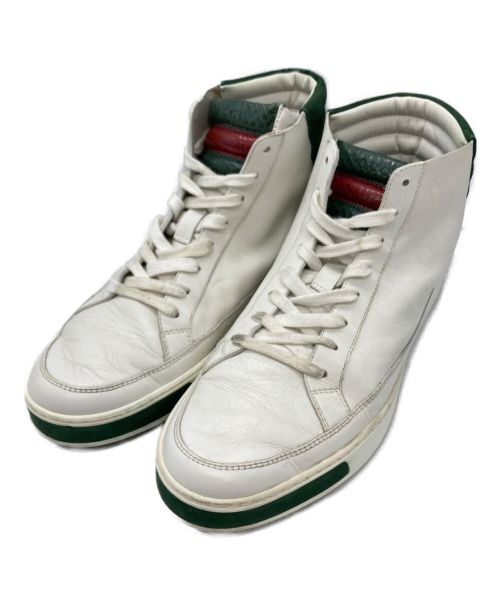 中古 古着通販 Gucci グッチ ハイカットスニーカー ホワイト グリーン サイズ 6 5 ブランド 古着通販 トレファク公式 Trefac Fashion