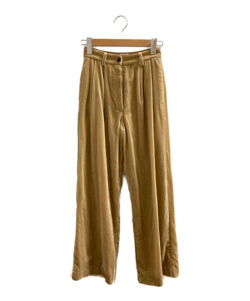 CLANE（クラネ）CLANE×MINAMI TANAKA (クラネ×ミナミ タナカ) COLOR LINE VELOR PANTS ベージュの古着・服飾アイテム