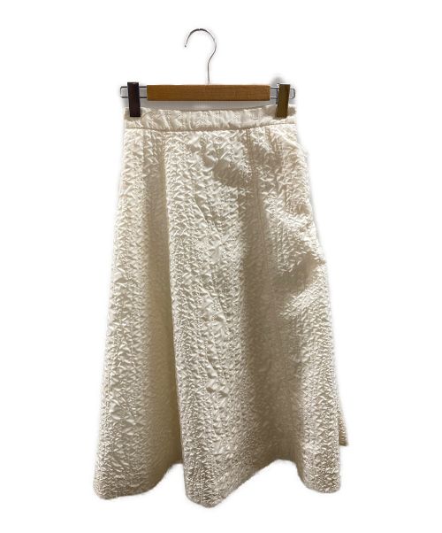 CADUNE（カデュネ）CADUNE (カデュネ) ジャガードフレアスカート ホワイト サイズ:36の古着・服飾アイテム