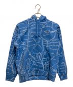 SUPREMEシュプリーム）の古着「Gonz Embroidered Map Hooded Sweatshirt」｜Columbia Blue