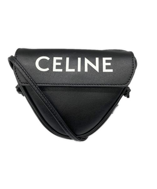 CELINE（セリーヌ）CELINE (セリーヌ) CELINEプリント トライアングルバッグ ブラックの古着・服飾アイテム