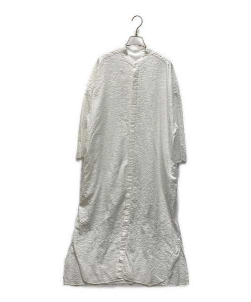 GALERIE VIE（ギャルリーヴィー）GALERIE VIE (ギャルリーヴィー) ツータックカノコスキッパーカラーワンピース ホワイト サイズ:36の古着・服飾アイテム