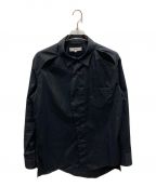 sulvamサルバム）の古着「スラッシュアシンメトリーレギュラーカラーシャツ」｜ブラック