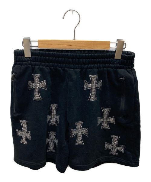 unknown（アンノーン）unknown (アンノウン) Cross Rhinestone Short Pants ブラック サイズ:Sの古着・服飾アイテム