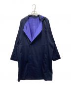 BLUE BLUEブルーブルー）の古着「藍染ロングフーデッドコート」｜ネイビー