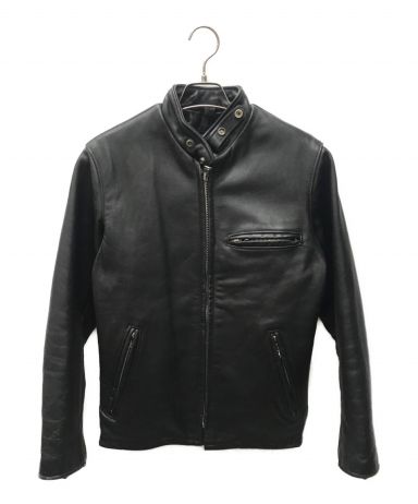 訳あり特価！ショットschottスタンド立ち襟シングル641黒34 （【中古 