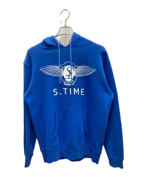 S .TIME（エスタイム）S .TIME (エスタイム) プリントパーカー ブルー サイズ:Lの古着・服飾アイテム