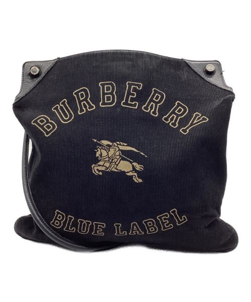 BURBERRY BLUE LABEL（バーバリーブルーレーベル）BURBERRY BLUE LABEL (バーバリーブルーレーベル) コーデュロイショルダーバッグ ブラックの古着・服飾アイテム