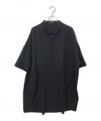 BISHOOLビシュール）の古着「Wool Gabardine Big Shirt」｜ブラック