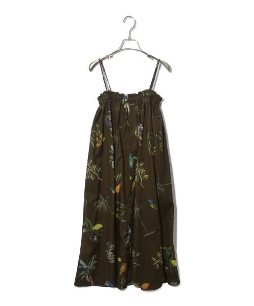 CABAN（キャバン）CABaN (キャバン) コットン ボタニカルプリントギャザースカート ブラウン サイズ:FREEの古着・服飾アイテム
